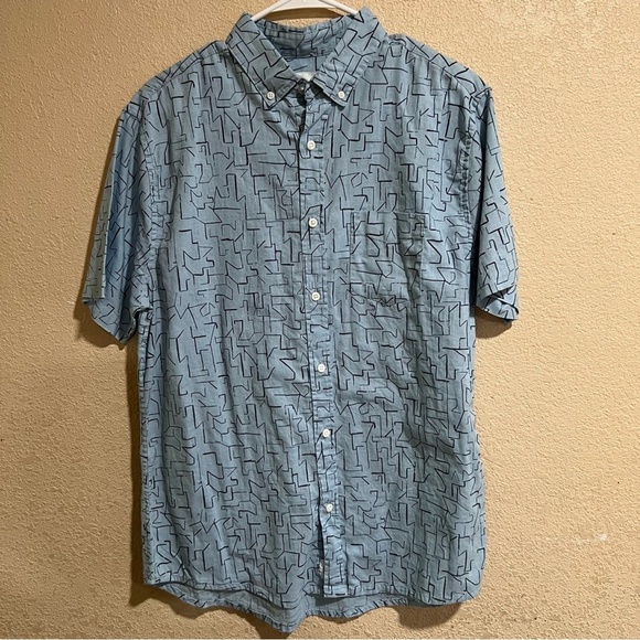 Onia Blue Jack Short Sleeve Button up Shirt Mens Medium NEW - Picture 1 of 7